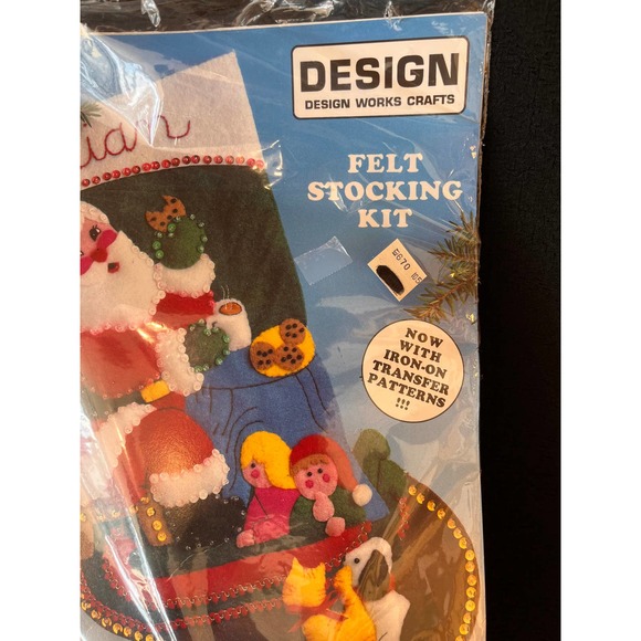 Design Works Crafts Felt Stocking Santa with Cookies Un-Opened Package - Picture 5 of 10